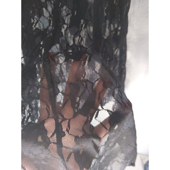 Smart & Sexy Sleepwear Womens M Lingerie Black All Lace Nightie Slip Dress Sheer - Picture 5 of 7